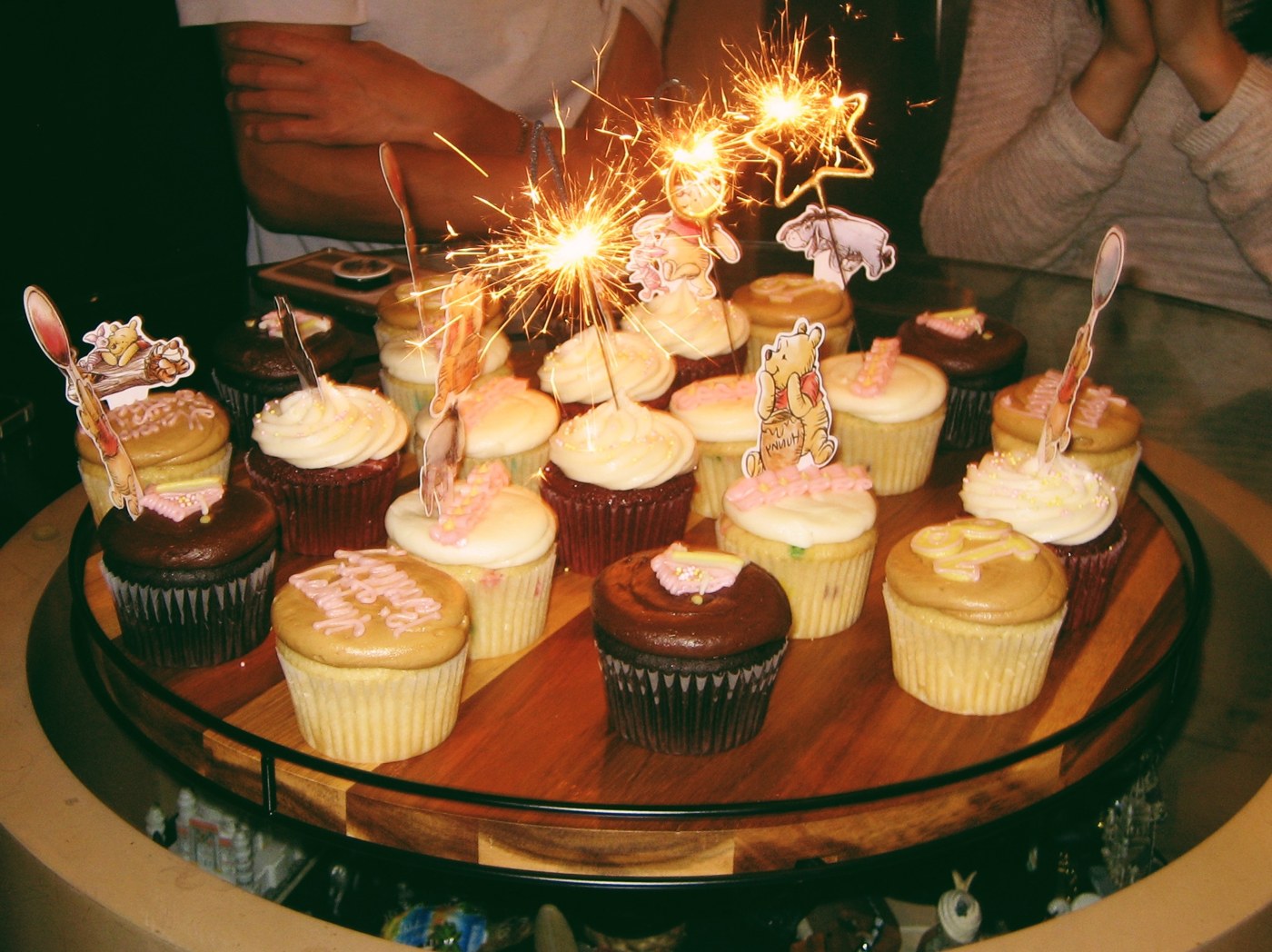 Birthday cupcakes with sparklers, event photography